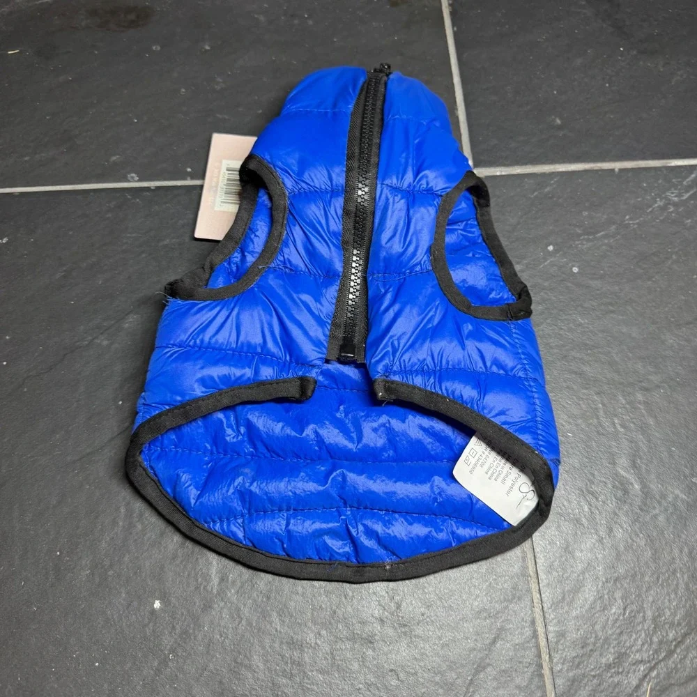 New Jessica Simpson Pets Blue Quilted Puffer Dog Vest Jacket XS 5JSJKT-QLT-BLU